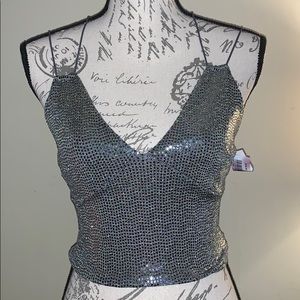 Silver crop top